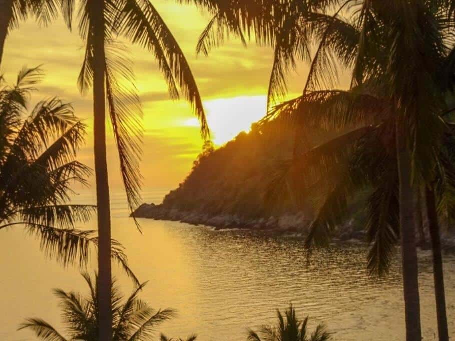Sunset on an island