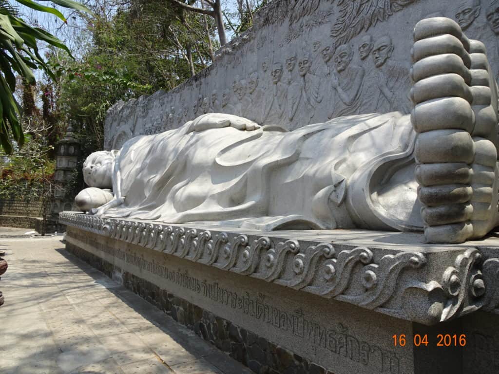 A Buddha lying down