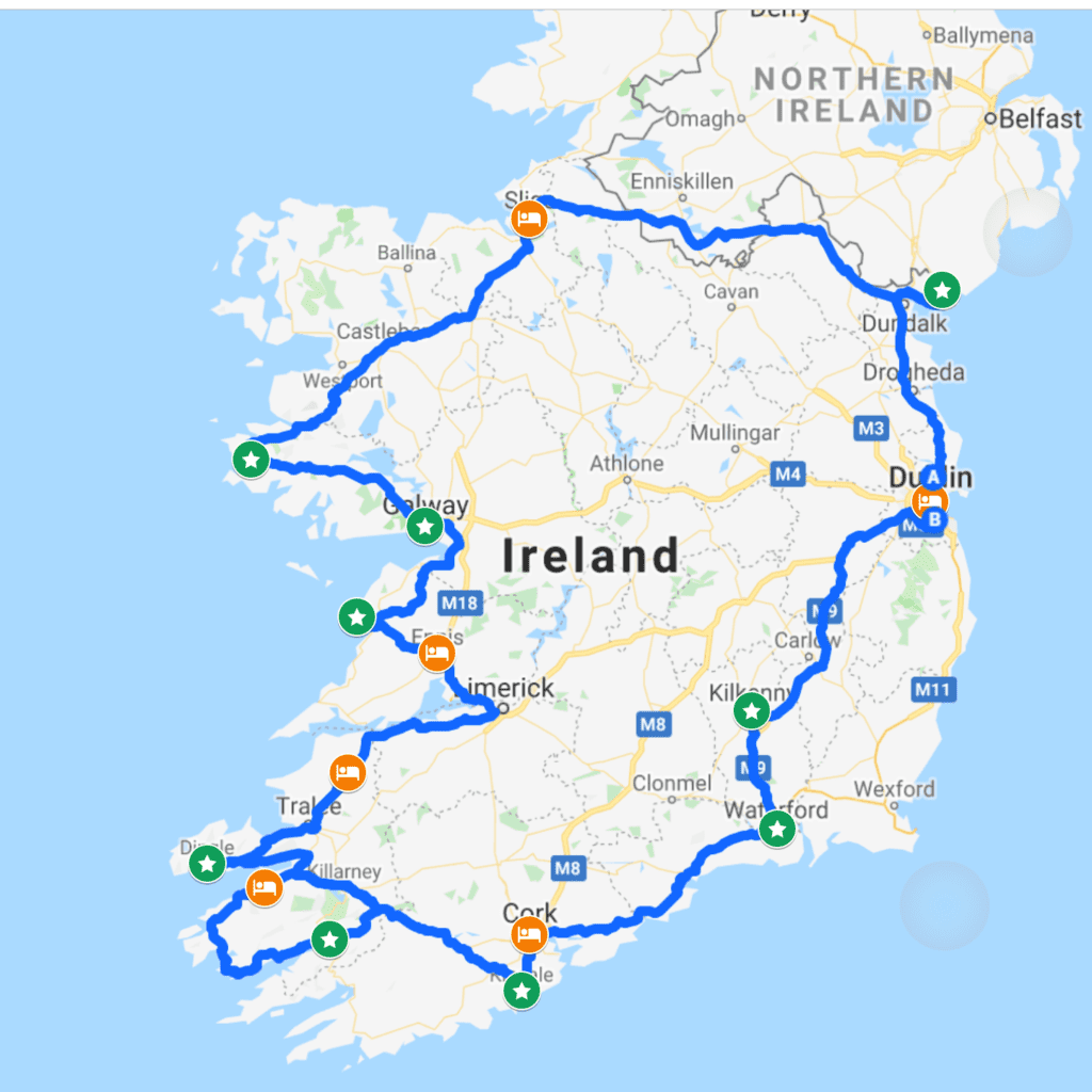 Road Trip Map Ireland