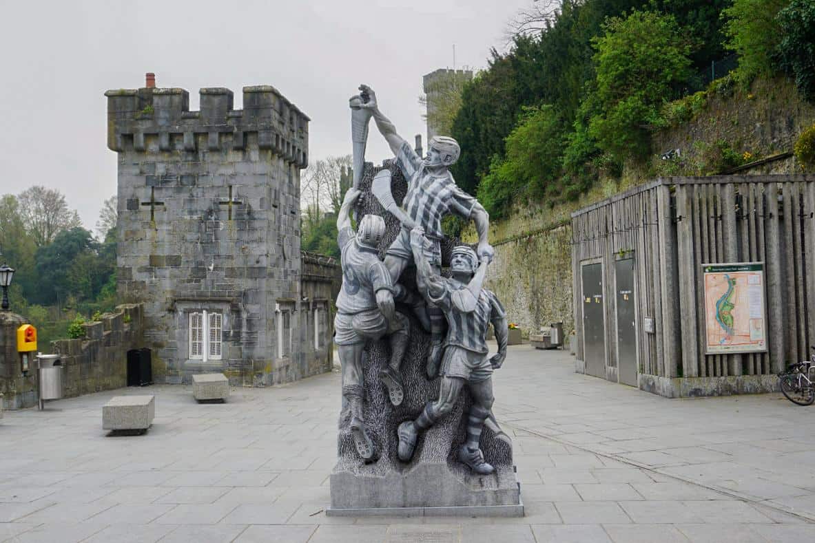 A statue of a group of hurling players