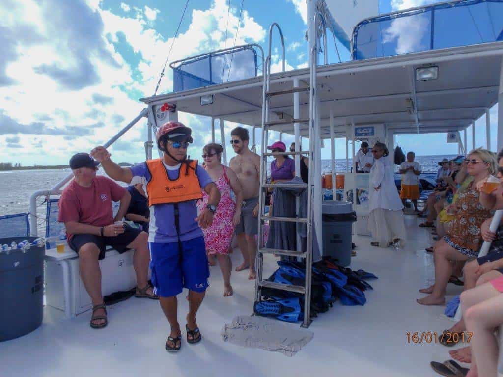Onboard the snorkel tour