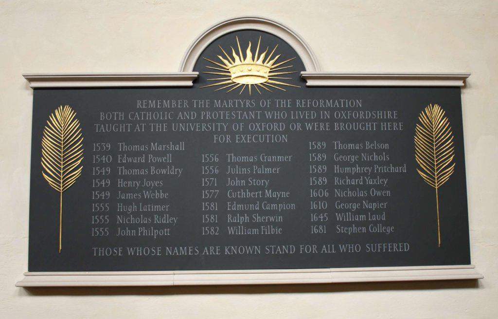 A list of names on a plaque