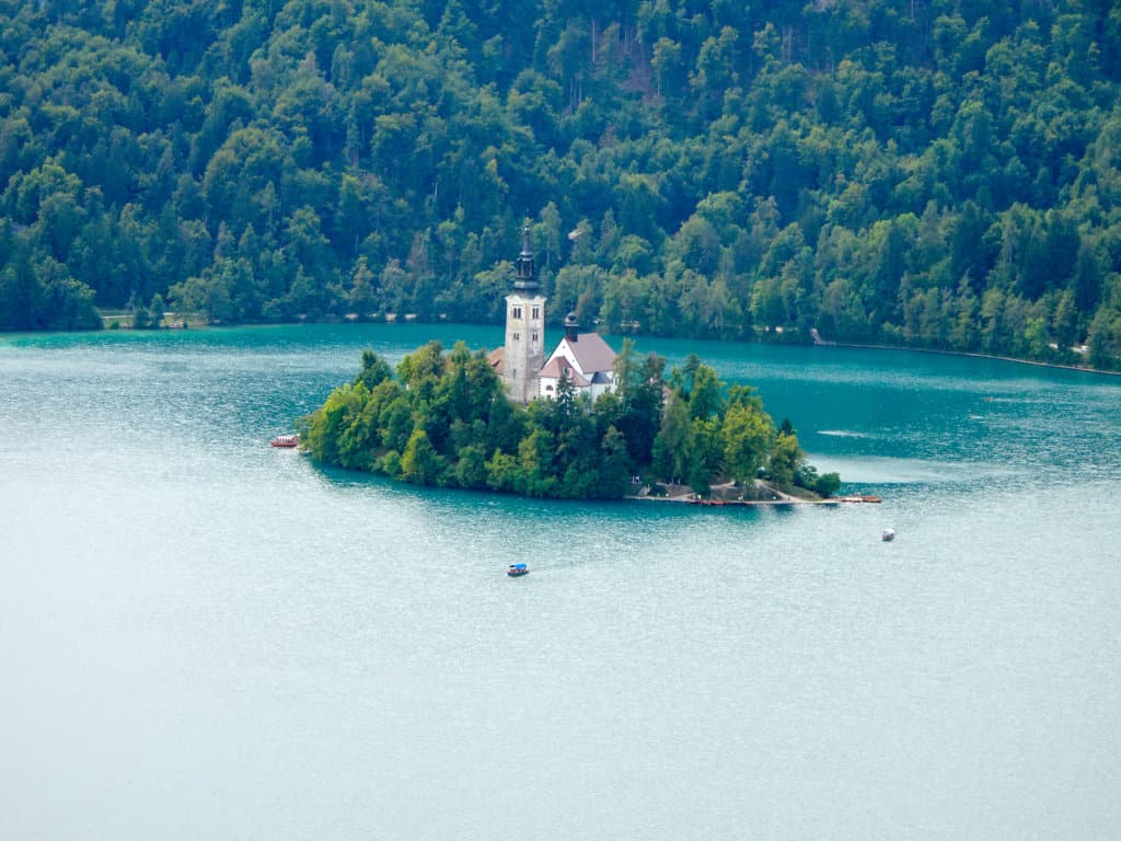 Church on an island on a lake