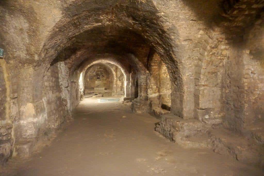 A tunnel of the underground Cryptoporticus in Arles