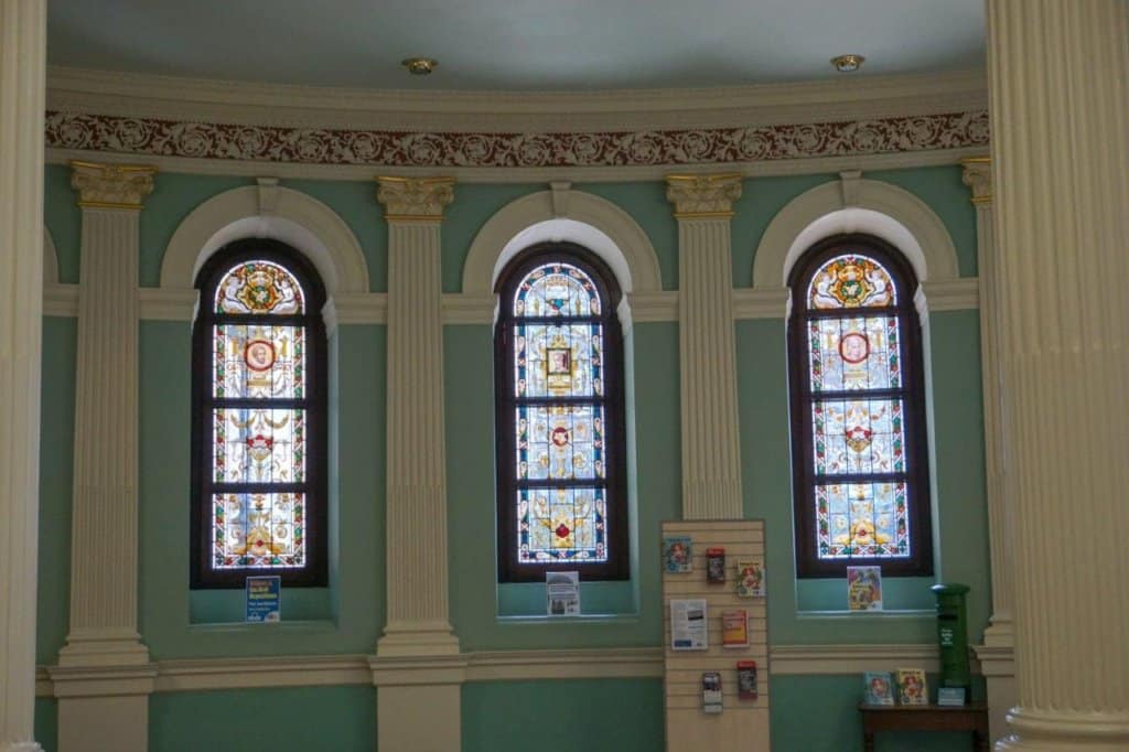 Three stain glass windows 