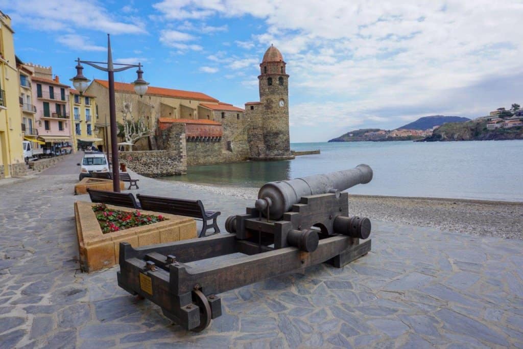 Old canon in a harbour