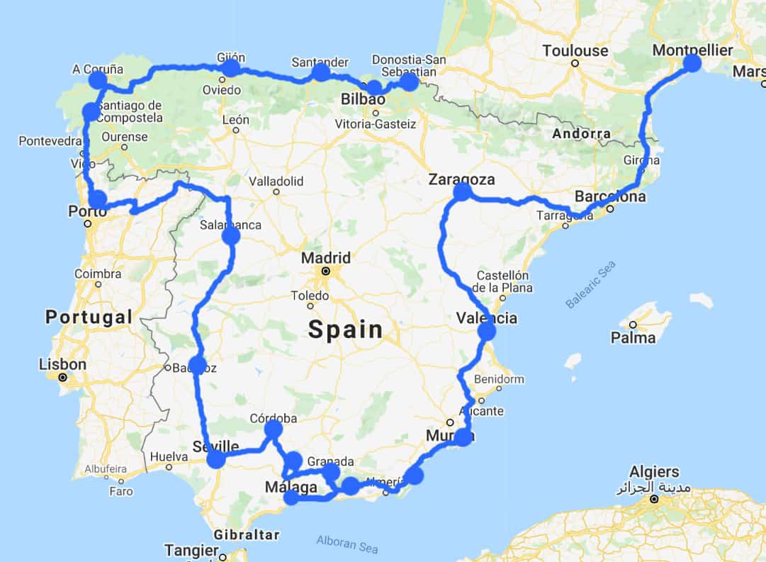 road trip from uk to spain