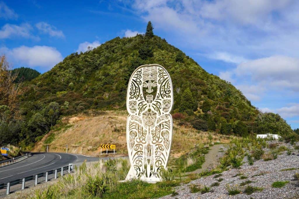 Metal Maori sculpture