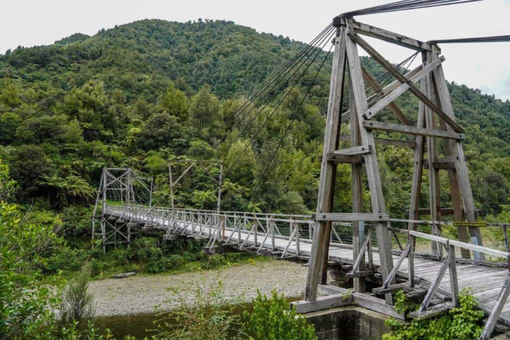 Wooden suspension bridge