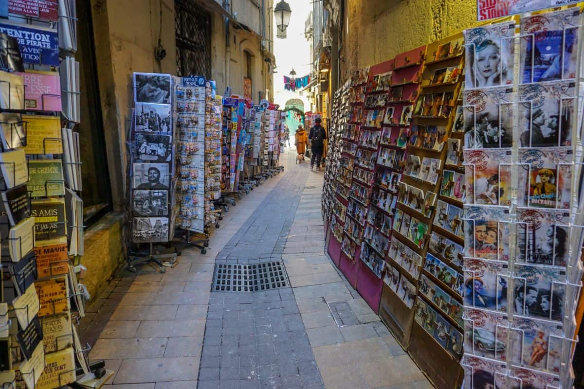 Walking lane of cards and books