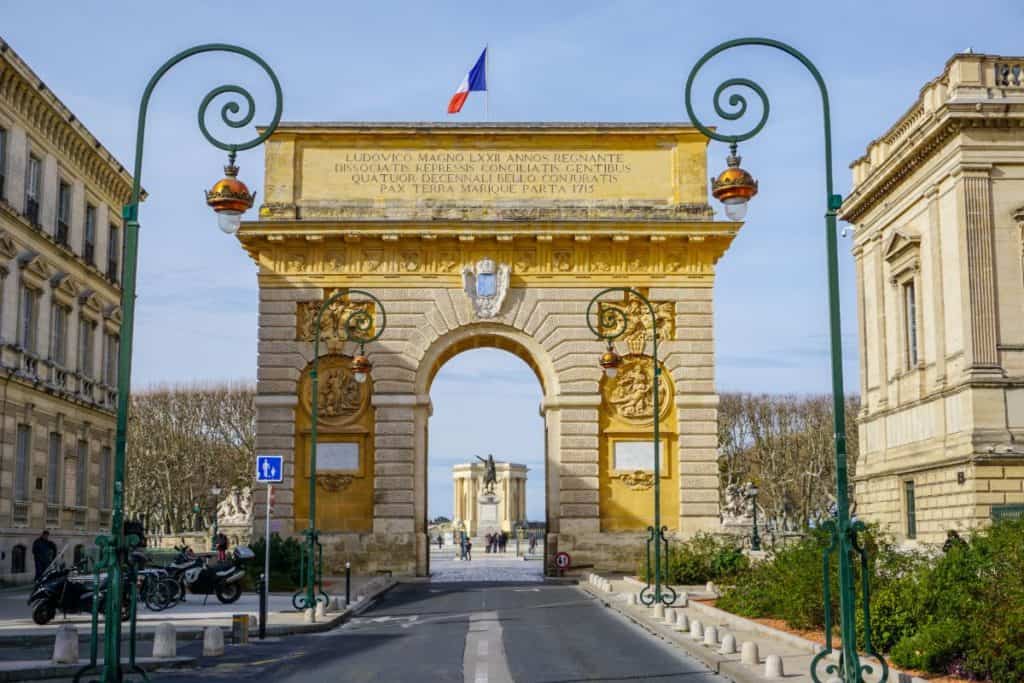 A triumphal arch in Montpellier, France