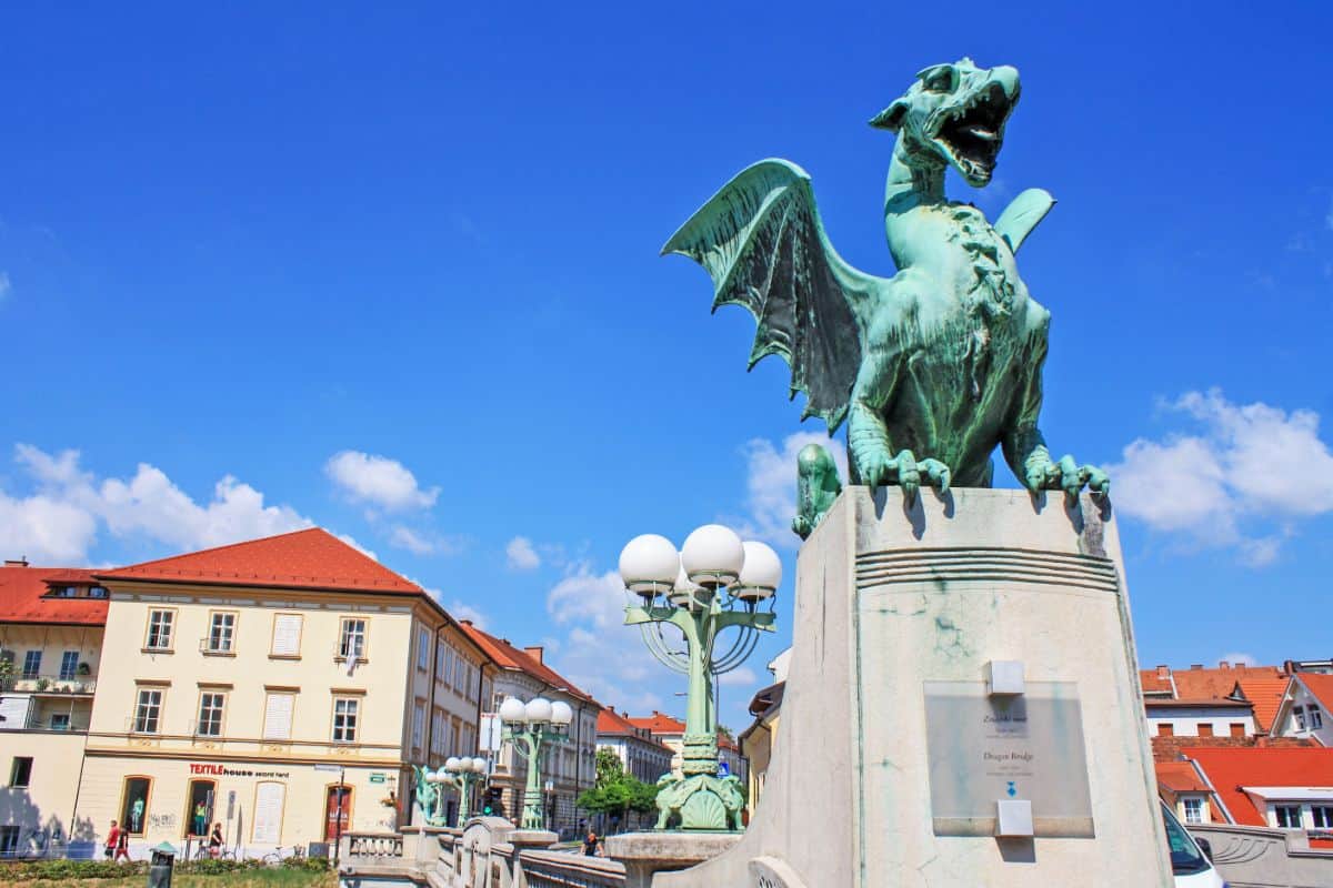 A dragon statue in Ljubljana Slovenia