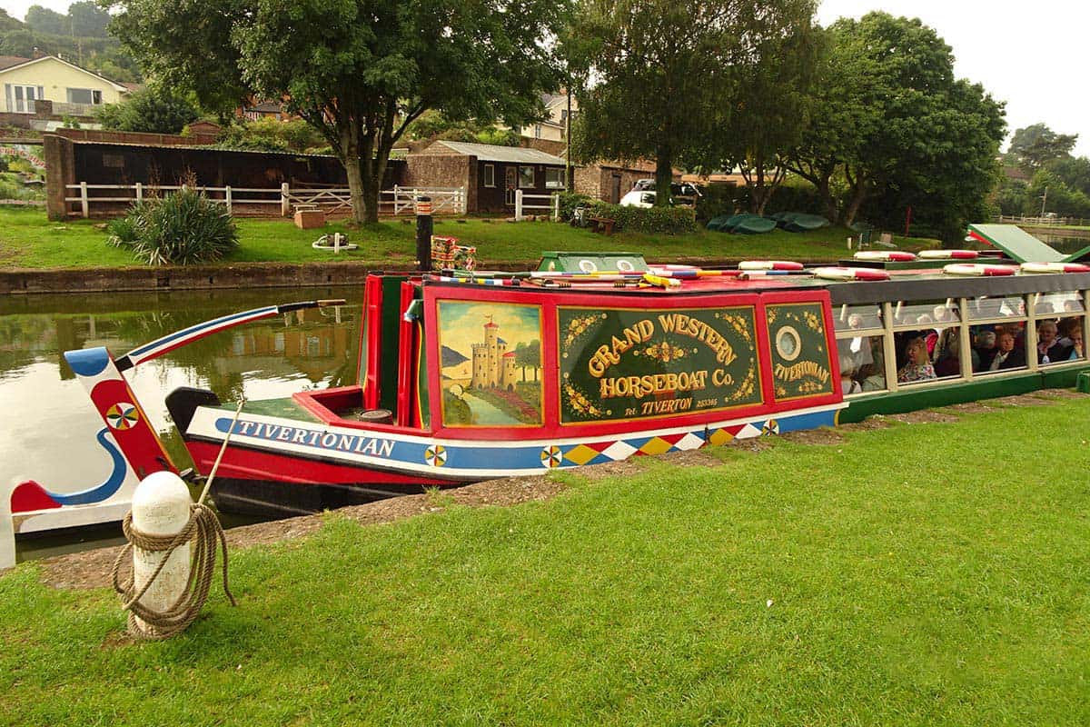 A boat moored on a canal